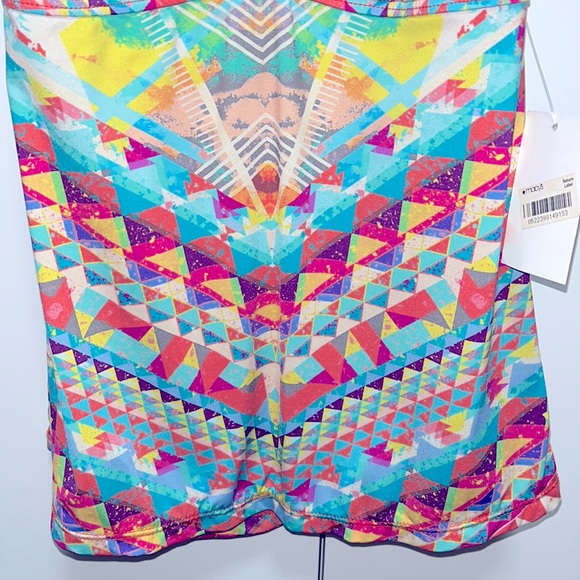 Bar III Aztec Geo Print Halter Top | Skylar Sexy Colorful Boho Blouse Top Small - Picture 6 of 14